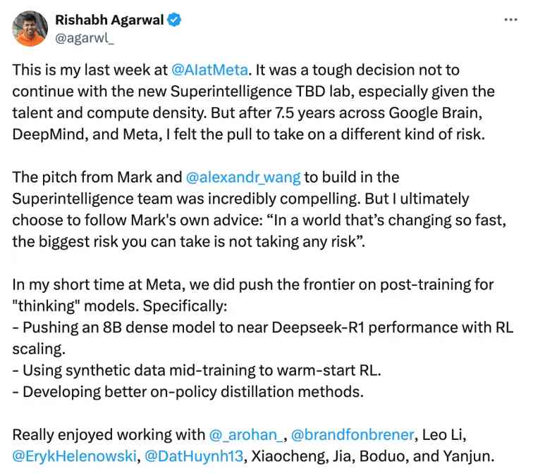 Meta AI 大神离职，原因却是扎克伯格的「毒鸡汤」