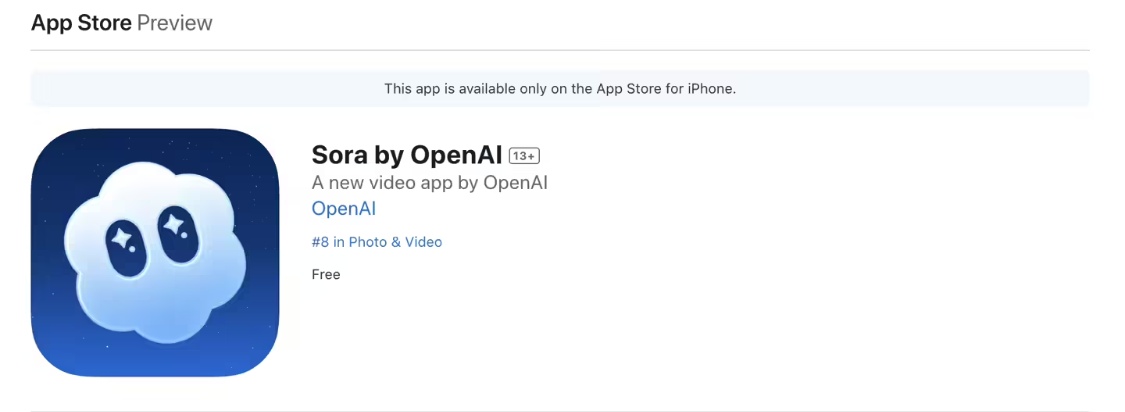 OpenAI 推出全新视频社交应用 Sora：可以“深度伪造”他人，只要对方同意