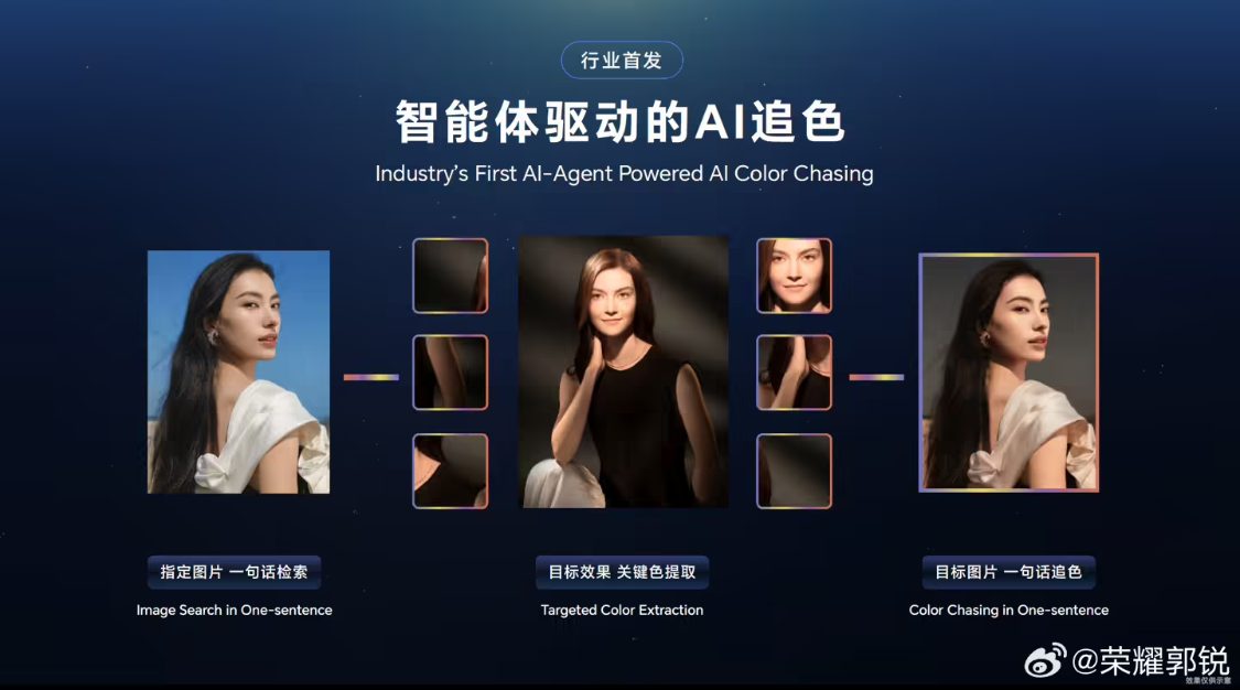 荣耀Magic8首发一语AI追色功能，语音驱动智能影像体验