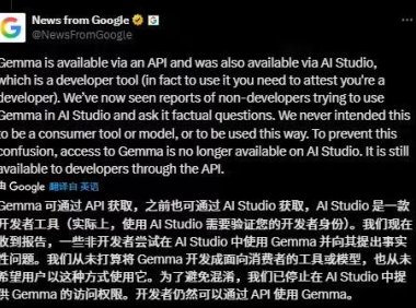 谷歌AI模型Gemma因生成虚假信息被下架，开发者工具误用引发争议