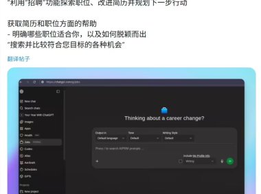 ChatGPT 新增职业规划功能 助力简历优化与求职筛选