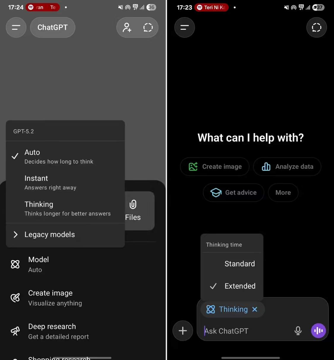 OpenAI安卓版ChatGPT新增思考时长切换功能
