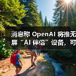 消息称 OpenAI 将推无屏“AI 伴侣”设备,可感知用户周围环境 消息称 OpenAI 将推无屏“AI 伴侣”设备,可感知用户周围环境
