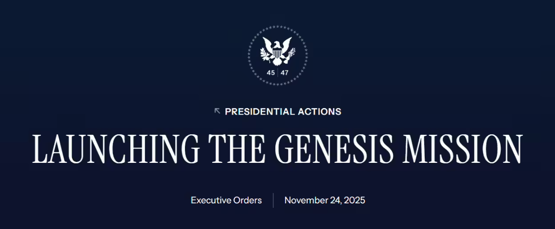 美国启动人工智能“创世纪计划”，称其紧迫性和雄心与“曼哈顿计划”相当