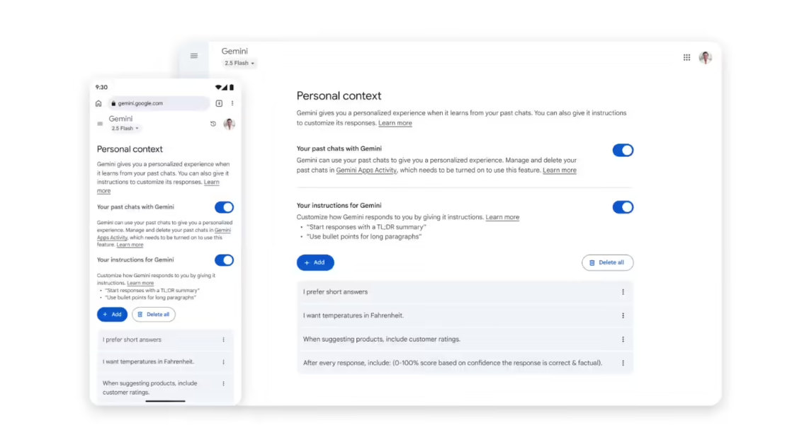 会记住你说的每句话:谷歌 AI Gemini App 上线记忆功能 会记住你说的每句话:谷歌 AI Gemini App 上线记忆功能
