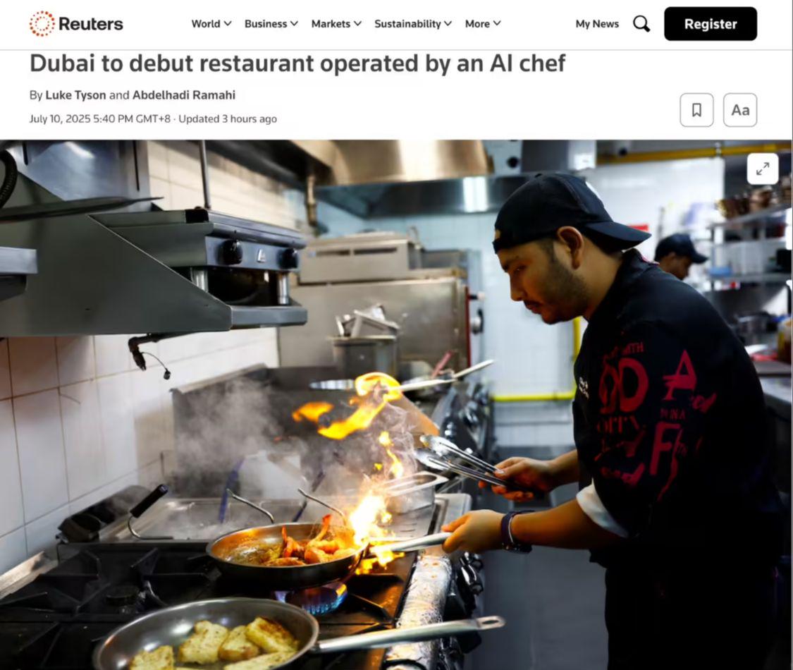 迪拜“AI主厨”餐厅即将开业:大模型设计菜谱,打造独特大胆味觉体验 迪拜“AI主厨”餐厅即将开业:大模型设计菜谱,打造独特大胆味觉体验