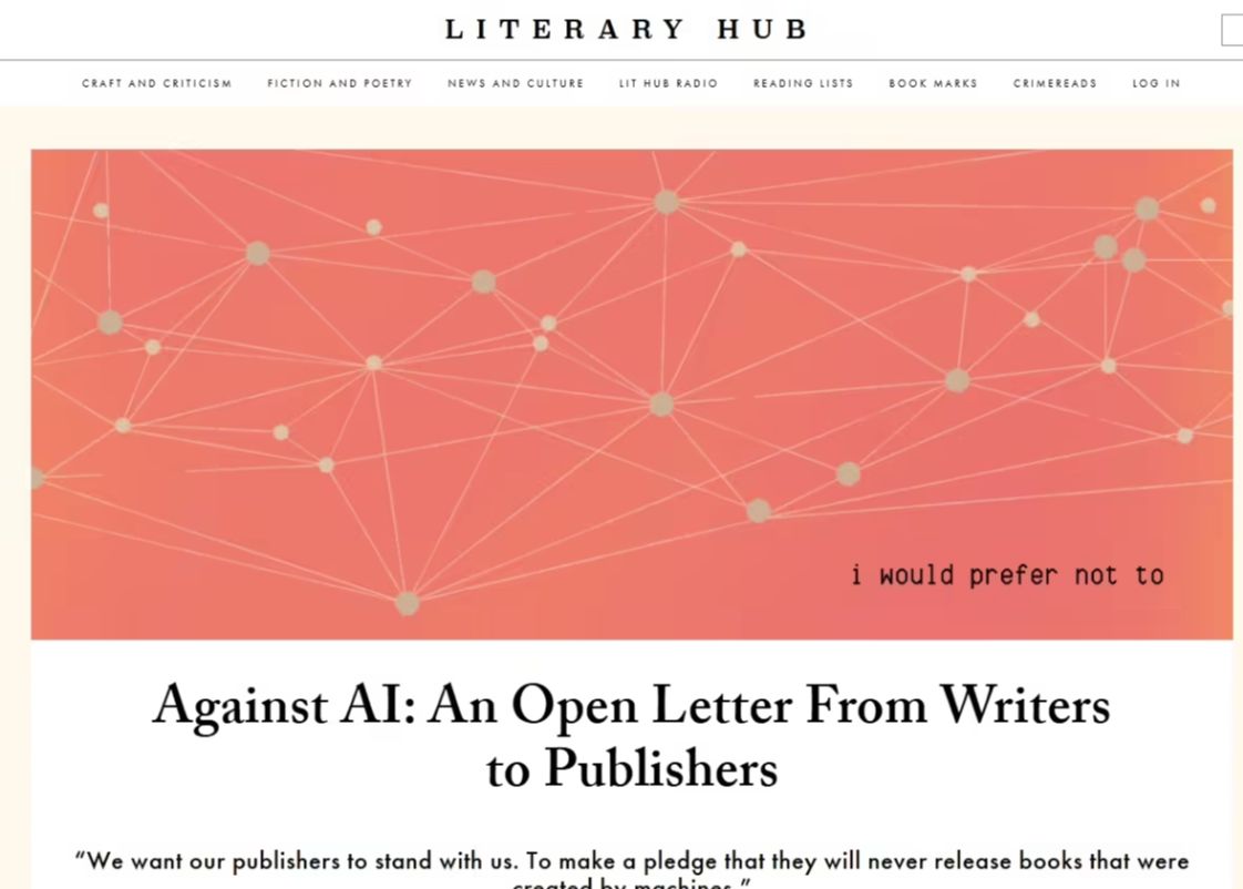 千余名作家联名呼吁出版商承诺限制使用 AI：不发行 AI 书籍、不用 AI 配音