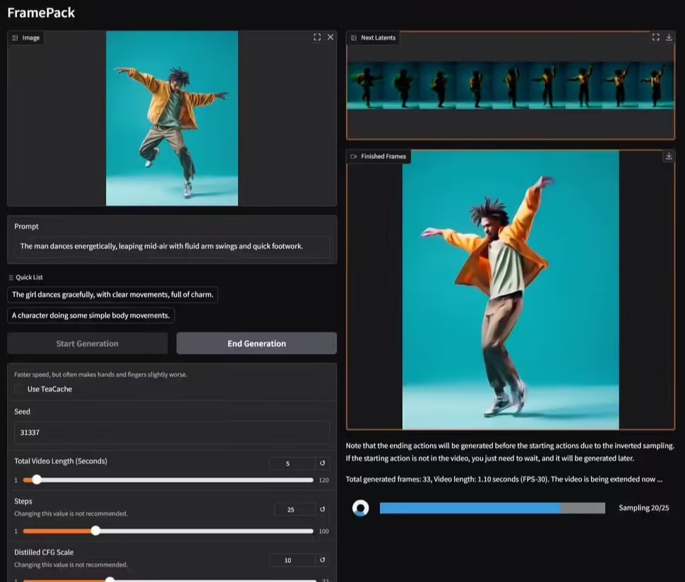 FramePack 降低 AI视频生成硬件门槛，6GB 显存即可生成 60 秒视频