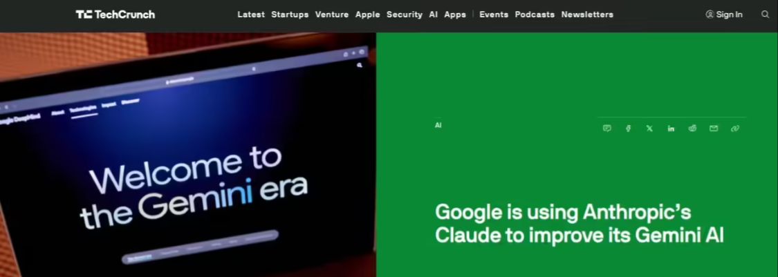 谷歌被曝正使用 Anthropic 的 Claude 模型来改进其 Gemini AI