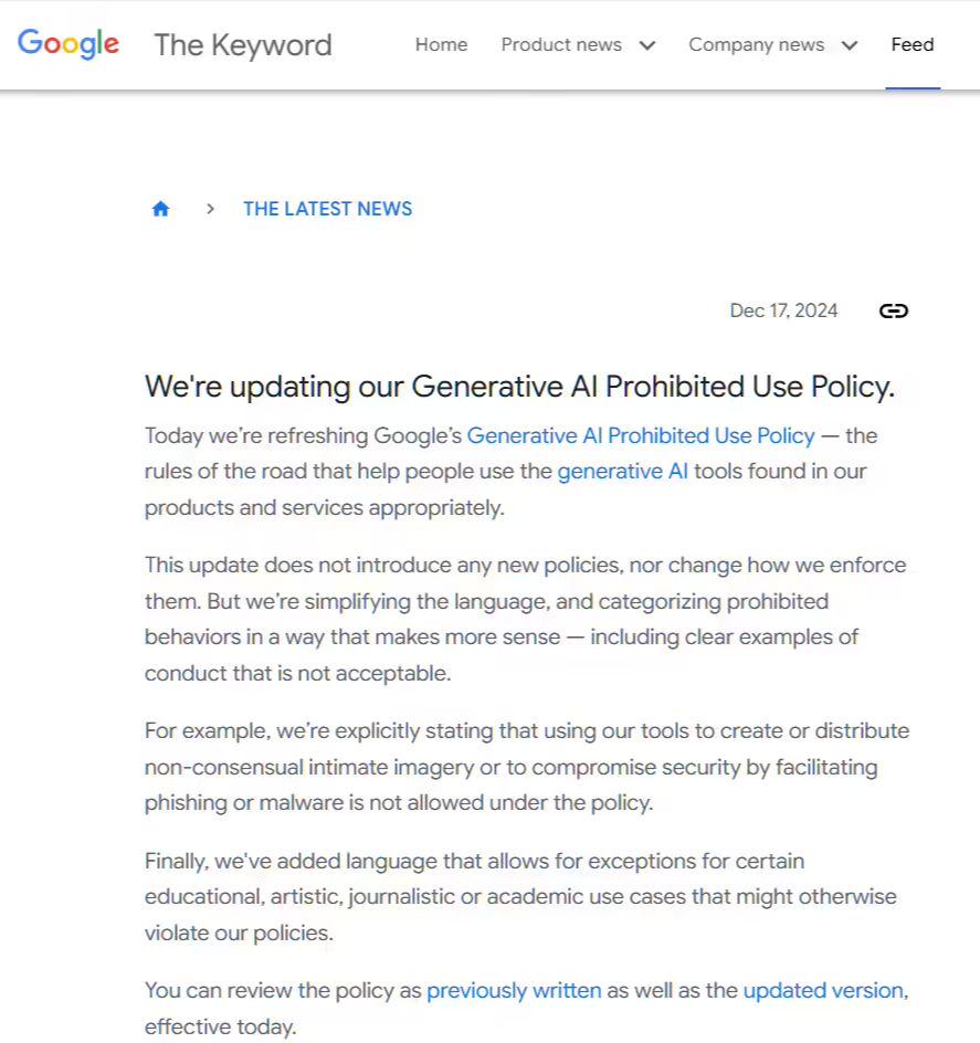 谷歌：只要有人工监督，客户即可在“高风险”领域使用其 AI 作出决策