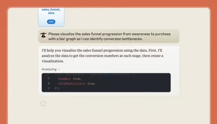 Claude AI 上线新工具：分析、可视化 CSV 文件中的数据