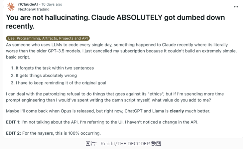 用户反馈 Claude AI 聊天机器人愈发“慵懒”，官方回应未做调整