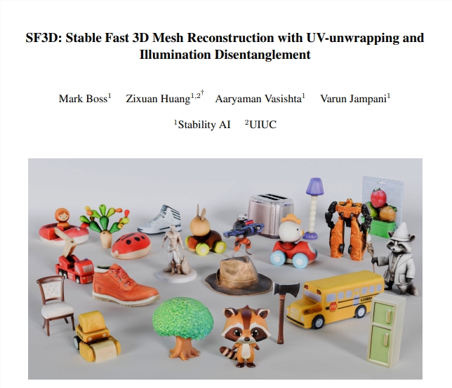 Stability AI推新AI模型Stable Fast 3D：半秒内生成3D图像 速度提升1200倍