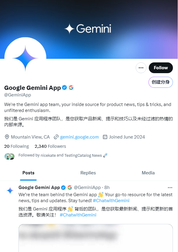 Gemini 现已登陆 X Google Gemini品牌罕见亮相