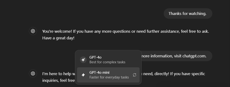 OpenAI 刚刚发布AI模型 GPT-4o mini ，免费版ChatGPT无限制使用！
