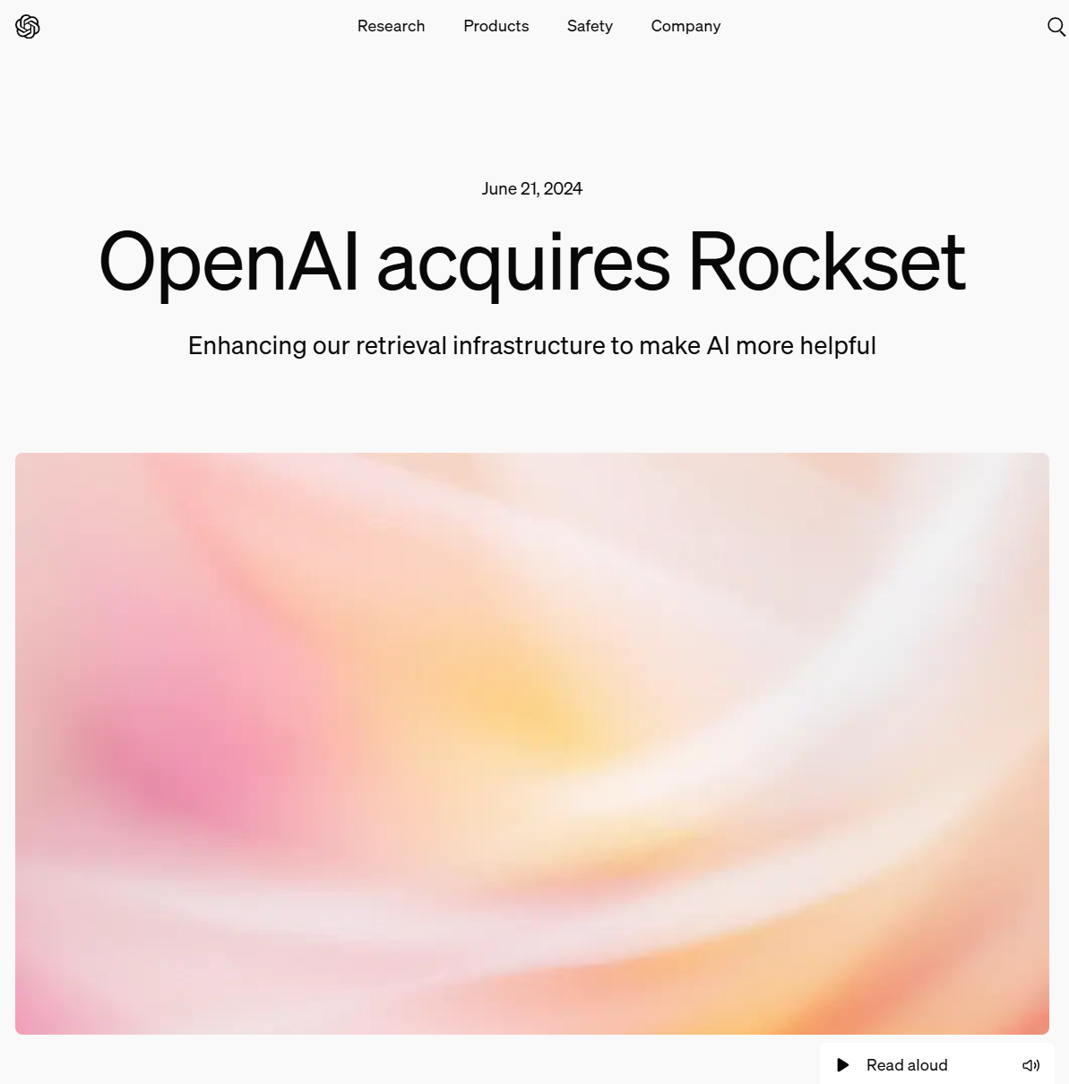 有望发力搜索领域，OpenAI 收购数据库分析公司 Rockset