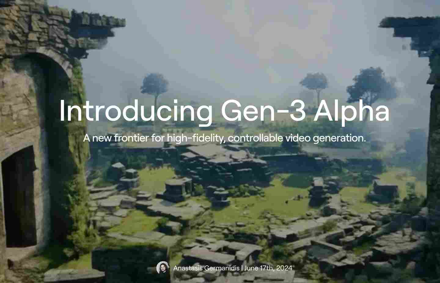 Runway 发布第三代视频生成模型，90 秒生成 10 秒片段