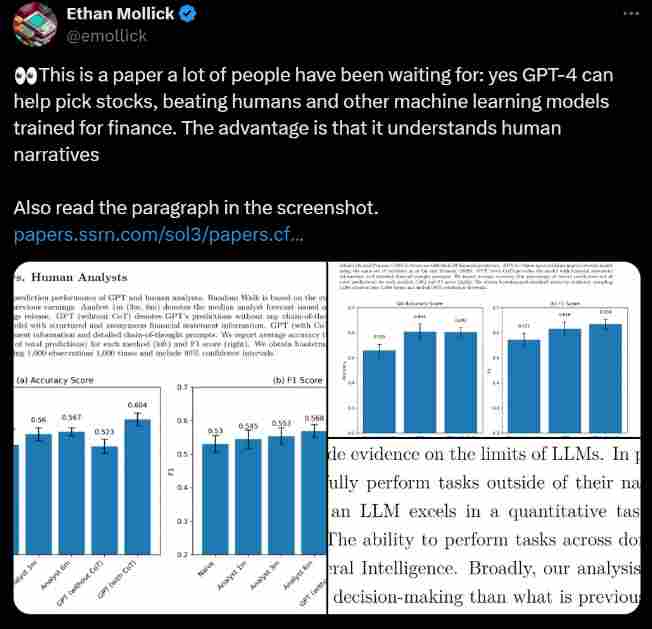 研究称GPT-4 选股准确率高达 60%，被质疑数据污染