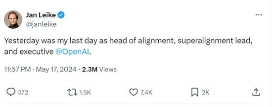 突发！OpenAI再失一名高管，安全主管辞职