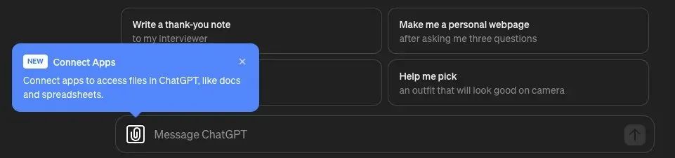 ChatGPT 新功能上线：聊天时可直接选择 OneDrive 等网盘文件