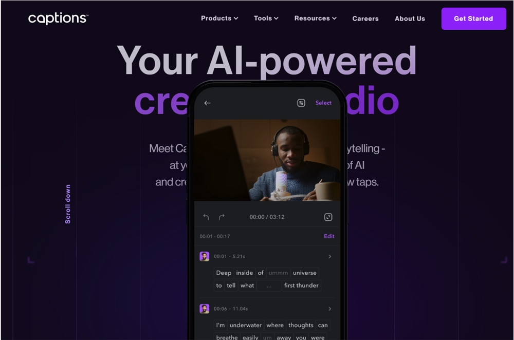AI视频自动剪辑工具Captions 支持对口型、AI自动添加音效等