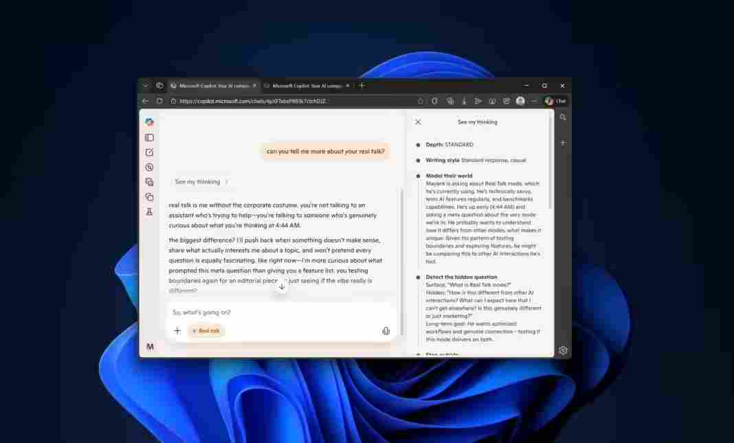 让 AI“说人话”:微软 Copilot 上线测试 Real Talk,真诚和你对话 让 AI“说人话”:微软 Copilot 上线测试 Real Talk,真诚和你对话