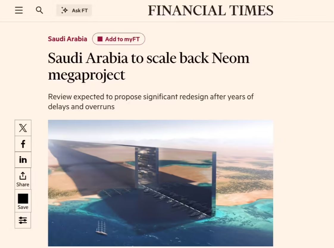沙特 900 万人规模“沙漠超级城市”计划遇阻,消息称将让路给 AI 数据中心 沙特 900 万人规模“沙漠超级城市”计划遇阻,消息称将让路给 AI 数据中心