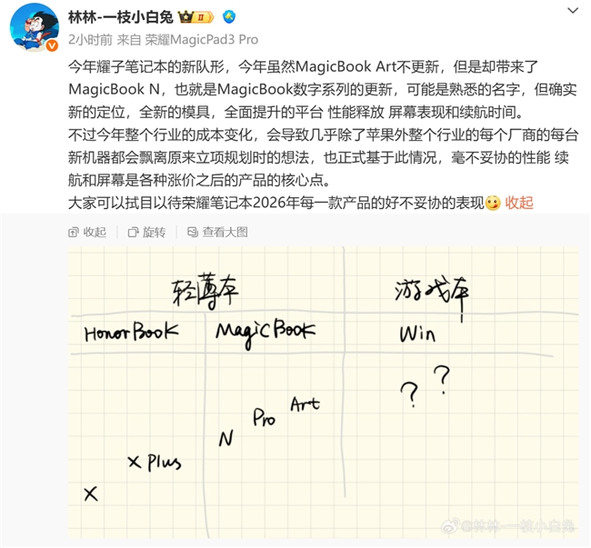 荣耀MagicBook 2026新品亮相 第三代英特尔酷睿Ultra处理器加持