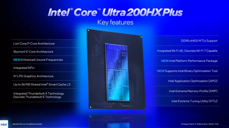 英特尔发布面向高端游戏本的酷睿Ultra 200HX Plus处理器